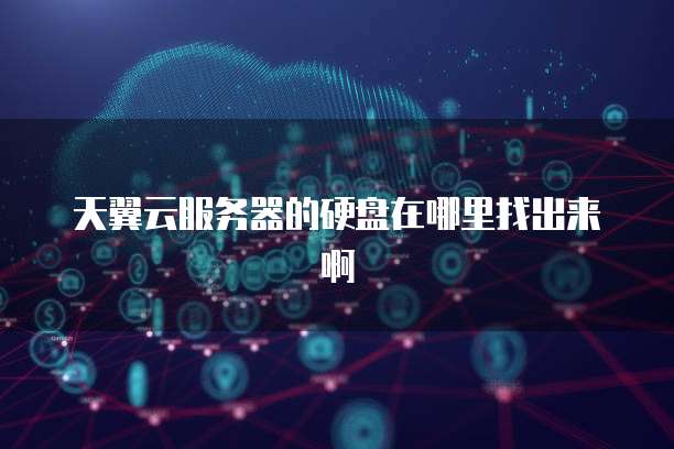 天翼云服务器的硬盘在哪里找出来啊