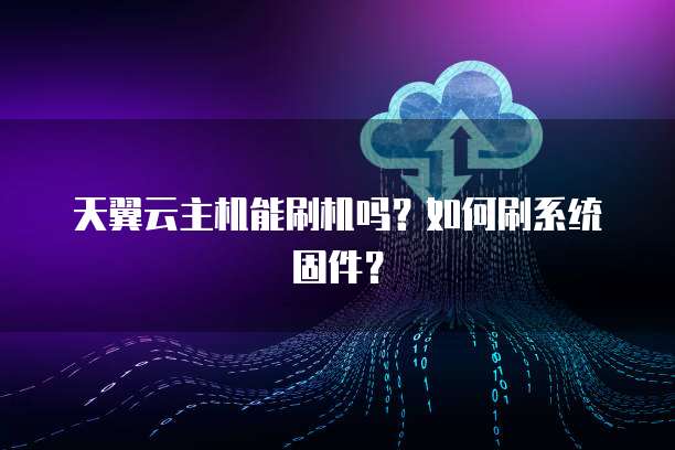 天翼云主机能刷机吗？如何刷系统固件？