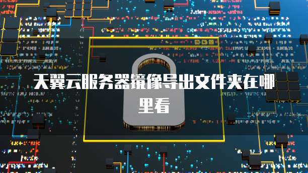 天翼云服务器镜像导出文件夹在哪里看