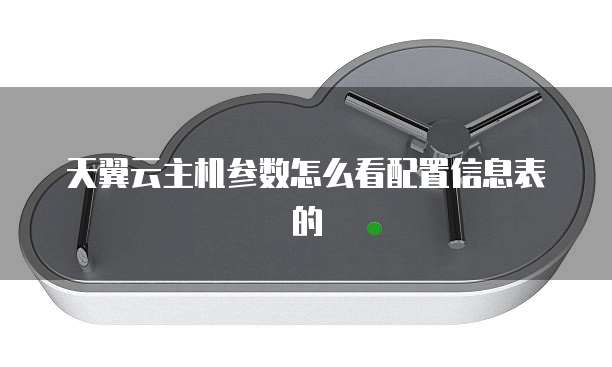 天翼云主机参数怎么看配置信息表的