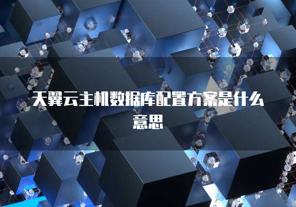 天翼云主机数据库配置方案是什么意思