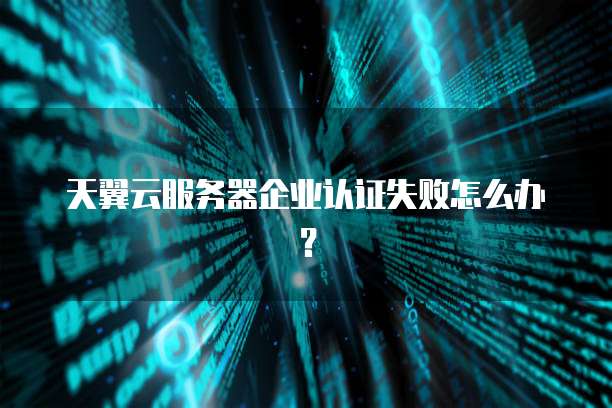 天翼云服务器企业认证失败怎么办？