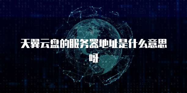 天翼云盘的服务器地址是什么意思呀