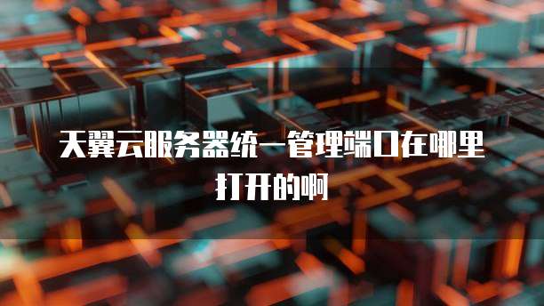 天翼云服务器统一管理端口在哪里打开的啊