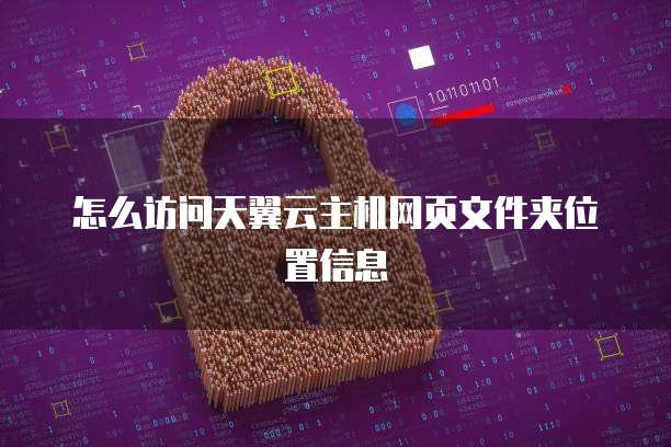 怎么访问天翼云主机网页文件夹位置信息