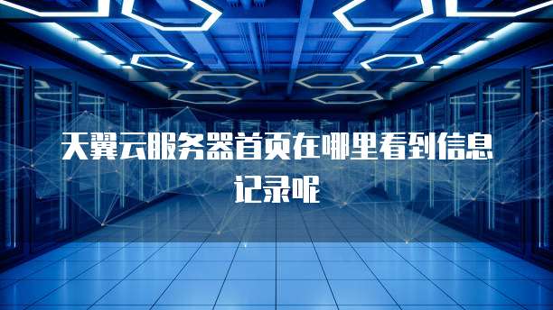 天翼云服务器首页在哪里看到信息记录呢