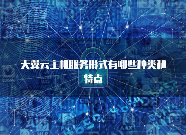 天翼云主机服务形式有哪些种类和特点