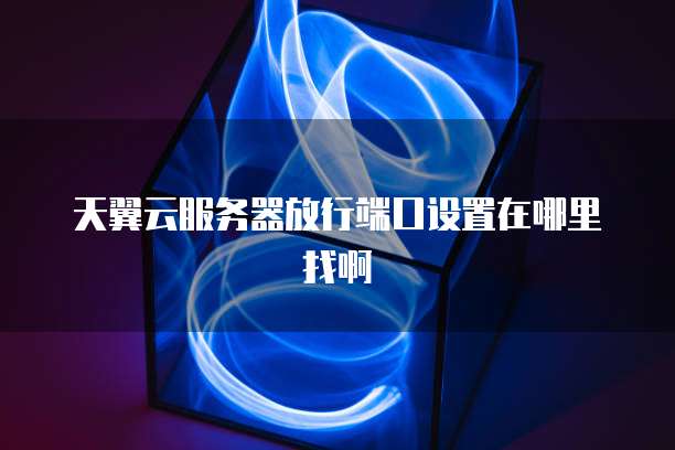 天翼云服务器放行端口设置在哪里找啊