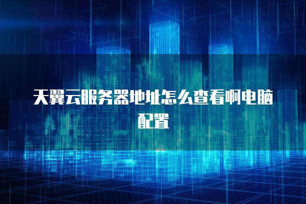 天翼云服务器地址怎么查看啊电脑配置