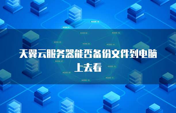 天翼云服务器能否备份文件到电脑上去看