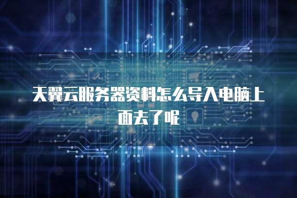 天翼云服务器资料怎么导入电脑上面去了呢