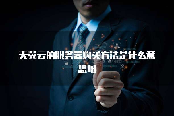 天翼云的服务器购买方法是什么意思呀