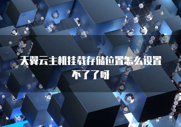 天翼云主机挂载存储位置怎么设置不了了呀