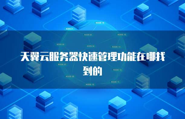 天翼云服务器快速管理功能在哪找到的