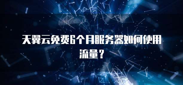 天翼云免费6个月服务器如何使用流量？