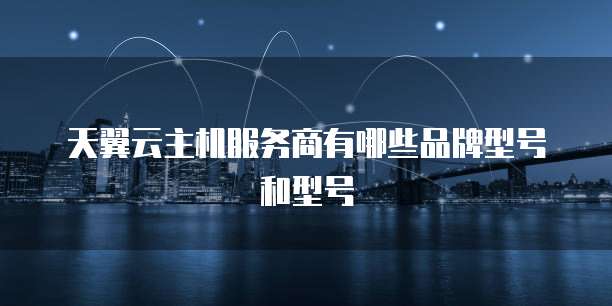 天翼云主机服务商有哪些品牌型号和型号