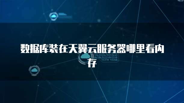 数据库装在天翼云服务器哪里看内存