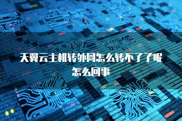 天翼云主机转外网怎么转不了了呢怎么回事