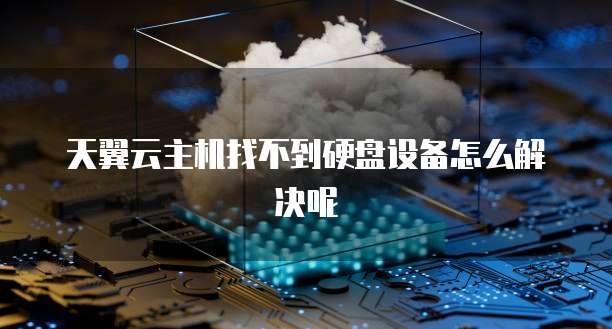 天翼云主机找不到硬盘设备怎么解决呢