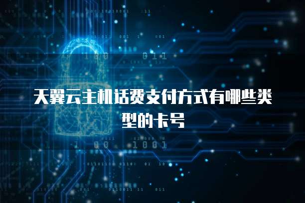 天翼云主机话费支付方式有哪些类型的卡号