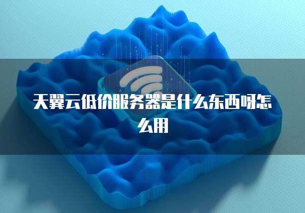 天翼云低价服务器是什么东西呀怎么用