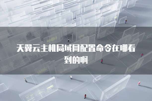 天翼云主机局域网配置命令在哪看到的啊