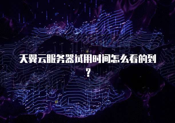 天翼云服务器试用时间怎么看的到？