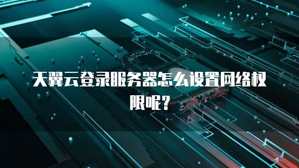 天翼云登录服务器怎么设置网络权限呢？