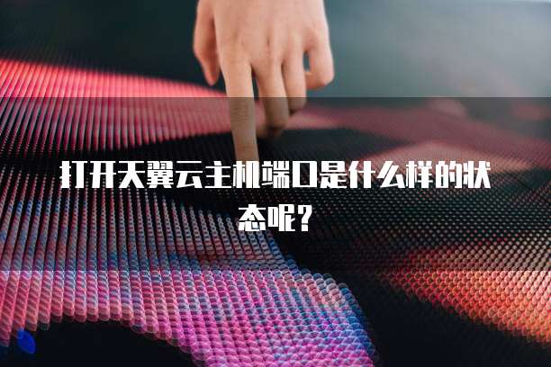 打开天翼云主机端口是什么样的状态呢？