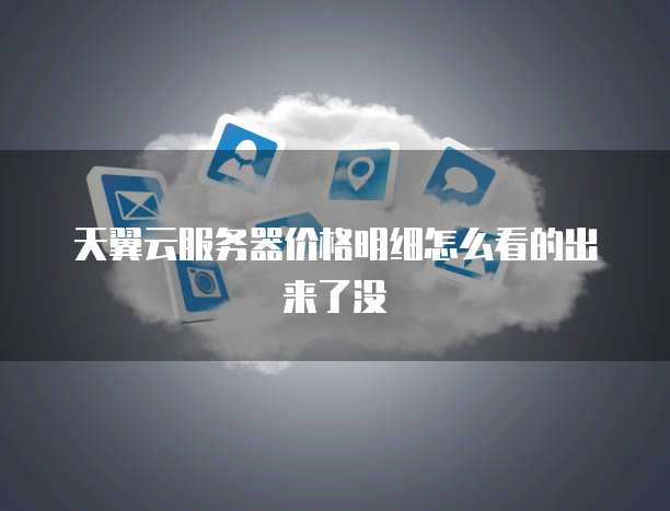 天翼云服务器价格明细怎么看的出来了没