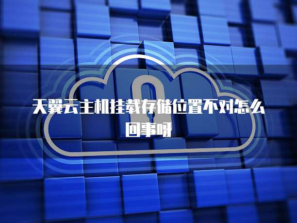 天翼云主机挂载存储位置不对怎么回事呀