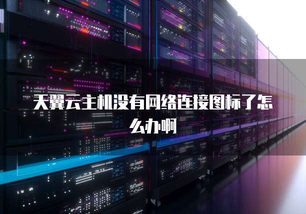 天翼云主机没有网络连接图标了怎么办啊