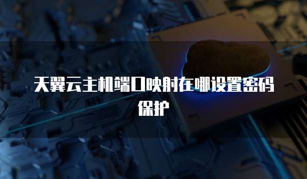 天翼云主机端口映射在哪设置密码保护