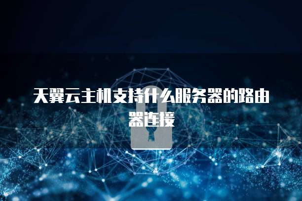 天翼云主机支持什么服务器的路由器连接