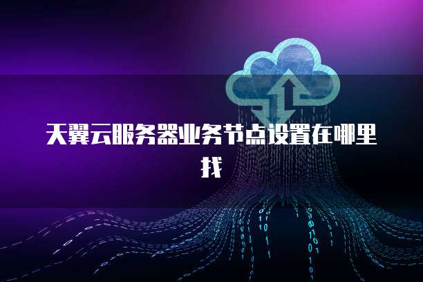 天翼云服务器业务节点设置在哪里找