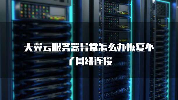  天翼云服务器异常怎么办恢复不了网络连接