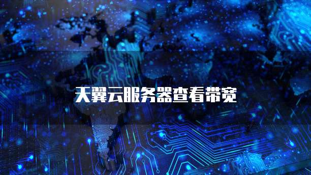 天翼云服务器查看带宽