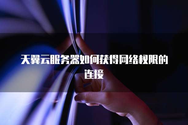 天翼云服务器如何获得网络权限的连接