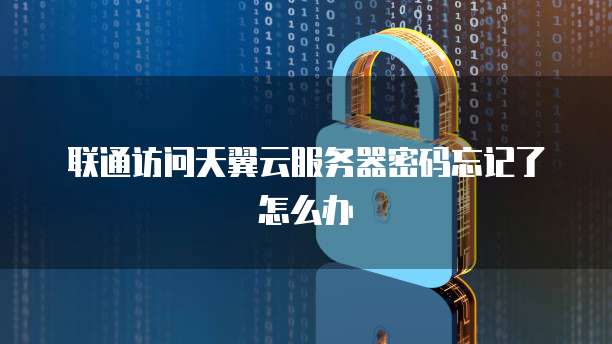 联通访问天翼云服务器密码忘记了怎么办