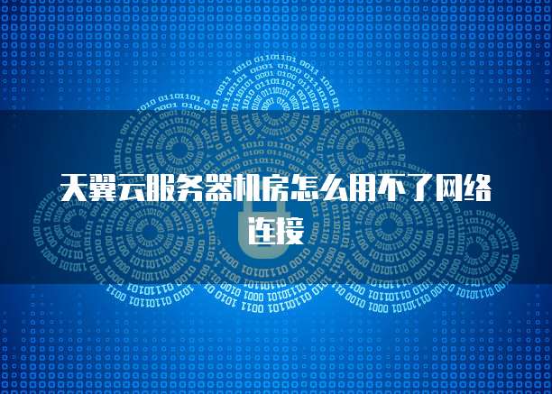 天翼云服务器机房怎么用不了网络连接