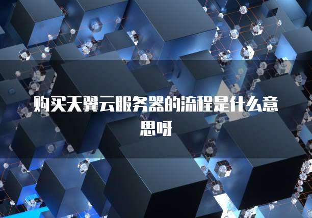购买天翼云服务器的流程是什么意思呀
