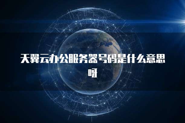 天翼云办公服务器号码是什么意思呀