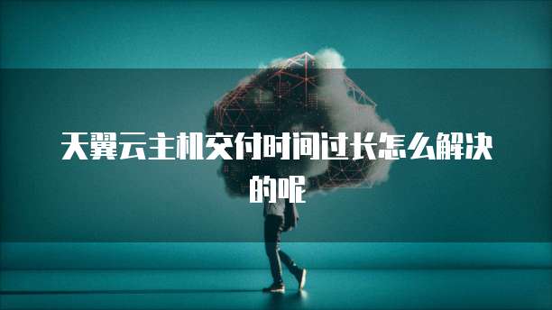 天翼云主机交付时间过长怎么解决的呢