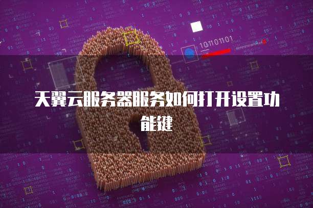 天翼云服务器服务如何打开设置功能键