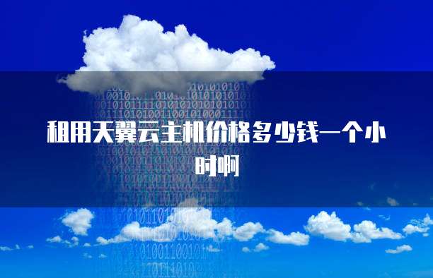 租用天翼云主机价格多少钱一个小时啊