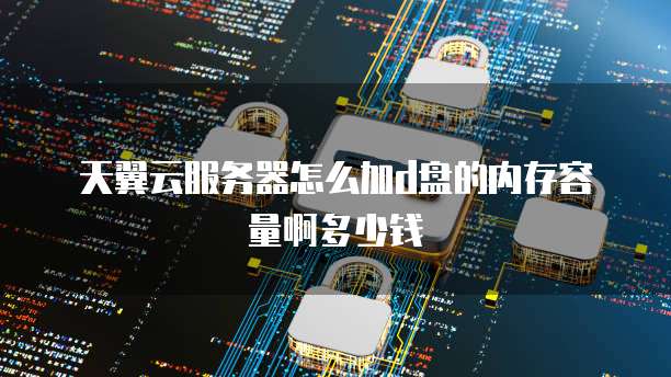 天翼云服务器怎么加d盘的内存容量啊多少钱