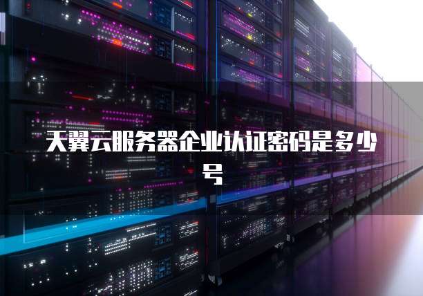 天翼云服务器企业认证密码是多少号
