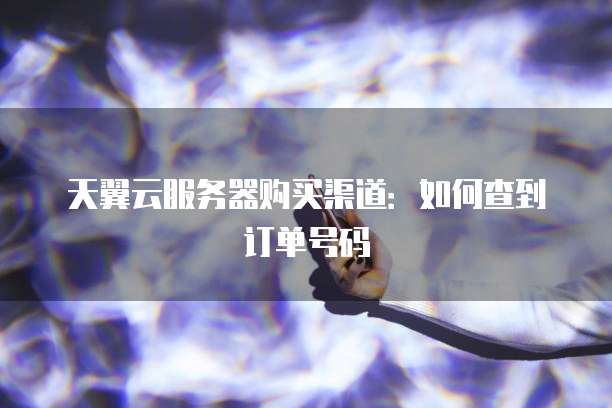 天翼云服务器购买渠道：如何查到订单号码