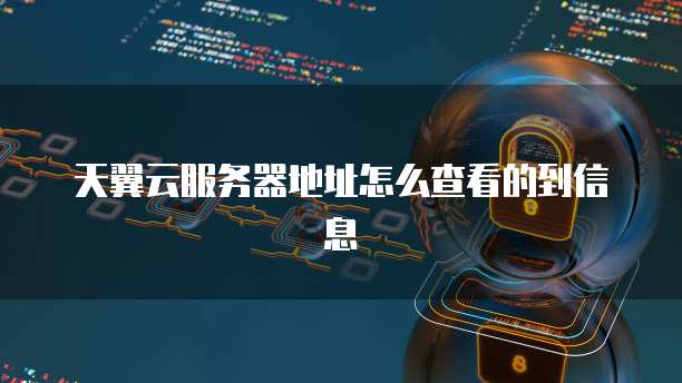 天翼云服务器地址怎么查看的到信息