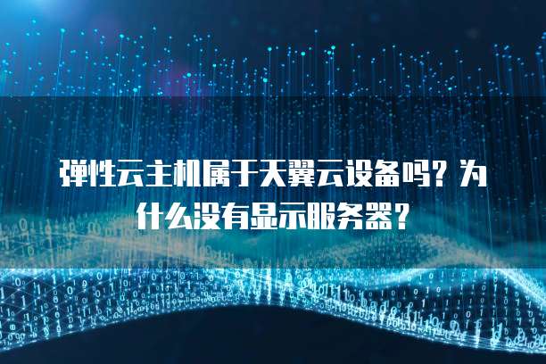 弹性云主机属于天翼云设备吗？为什么没有显示服务器？
